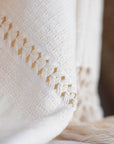 Handwoven Organic Cotton Shawl Wrap - Natural Cotton