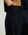 Aura Palazzo Pants - Black: Black / M-L