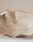 Large Driftwood Ruffle Bowl: Cream