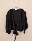 Aura Wrap Top - Black / M-L