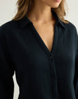 Aura Mini Shirt - Black: Black / S-M
