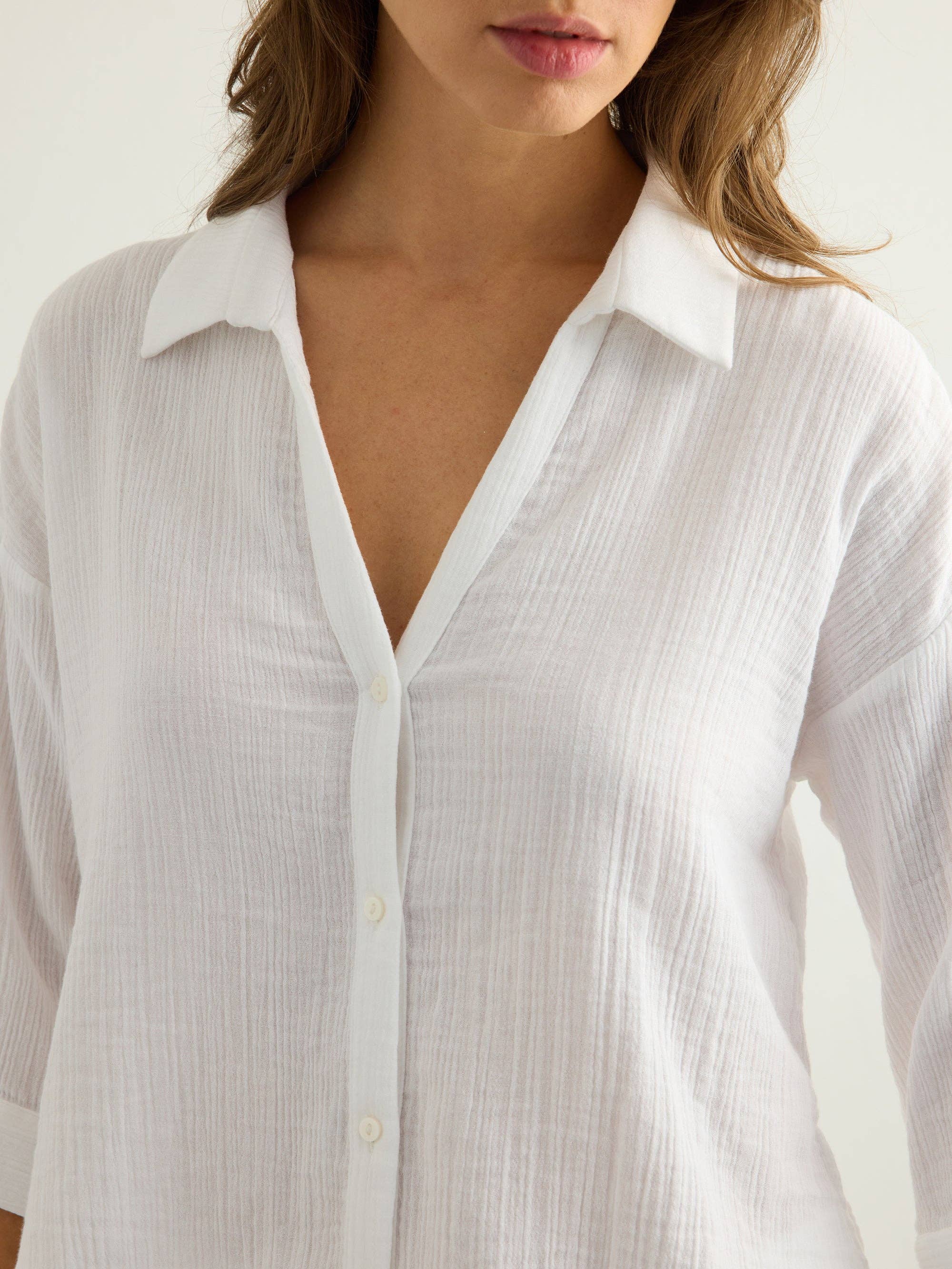 Aura Mini Shirt - White: White / S-M