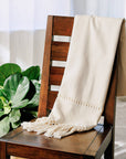 Handwoven Organic Cotton Shawl Wrap - Natural Cotton