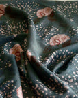 Boho Floral Scarf, Block Print Cotton Silk Wrap | Paro