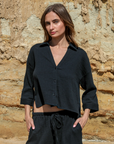Aura Mini Shirt - Black: Black / S-M
