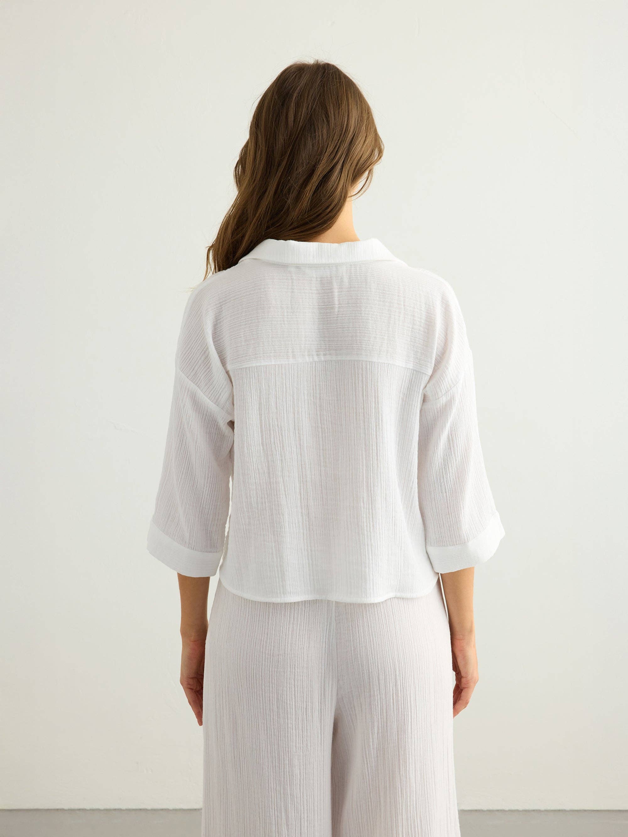 Aura Mini Shirt - White: White / S-M