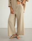 Aura Palazzo Pants - Oatmeal: Oatmeal / S-M