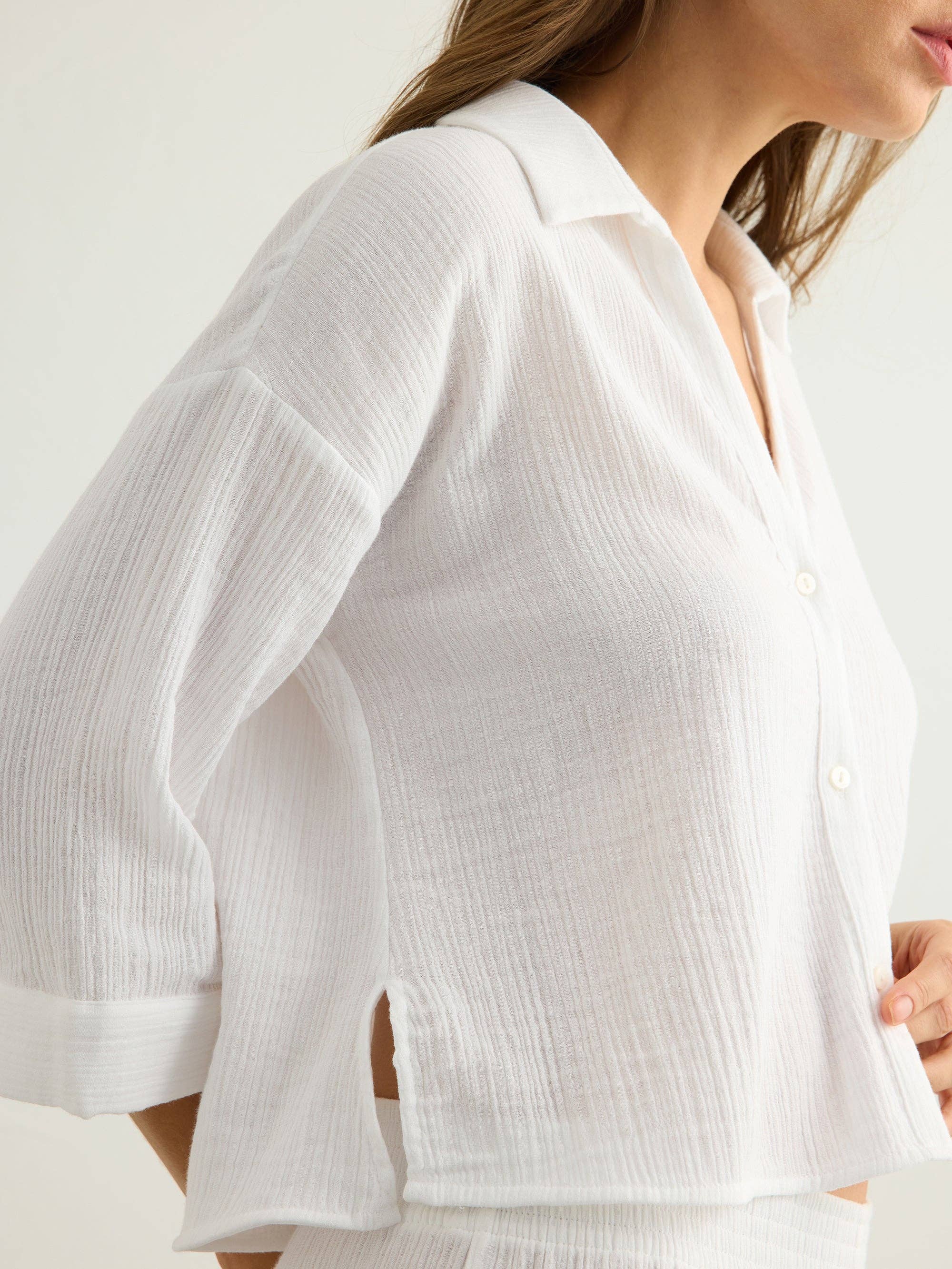 Aura Mini Shirt - White: White / S-M