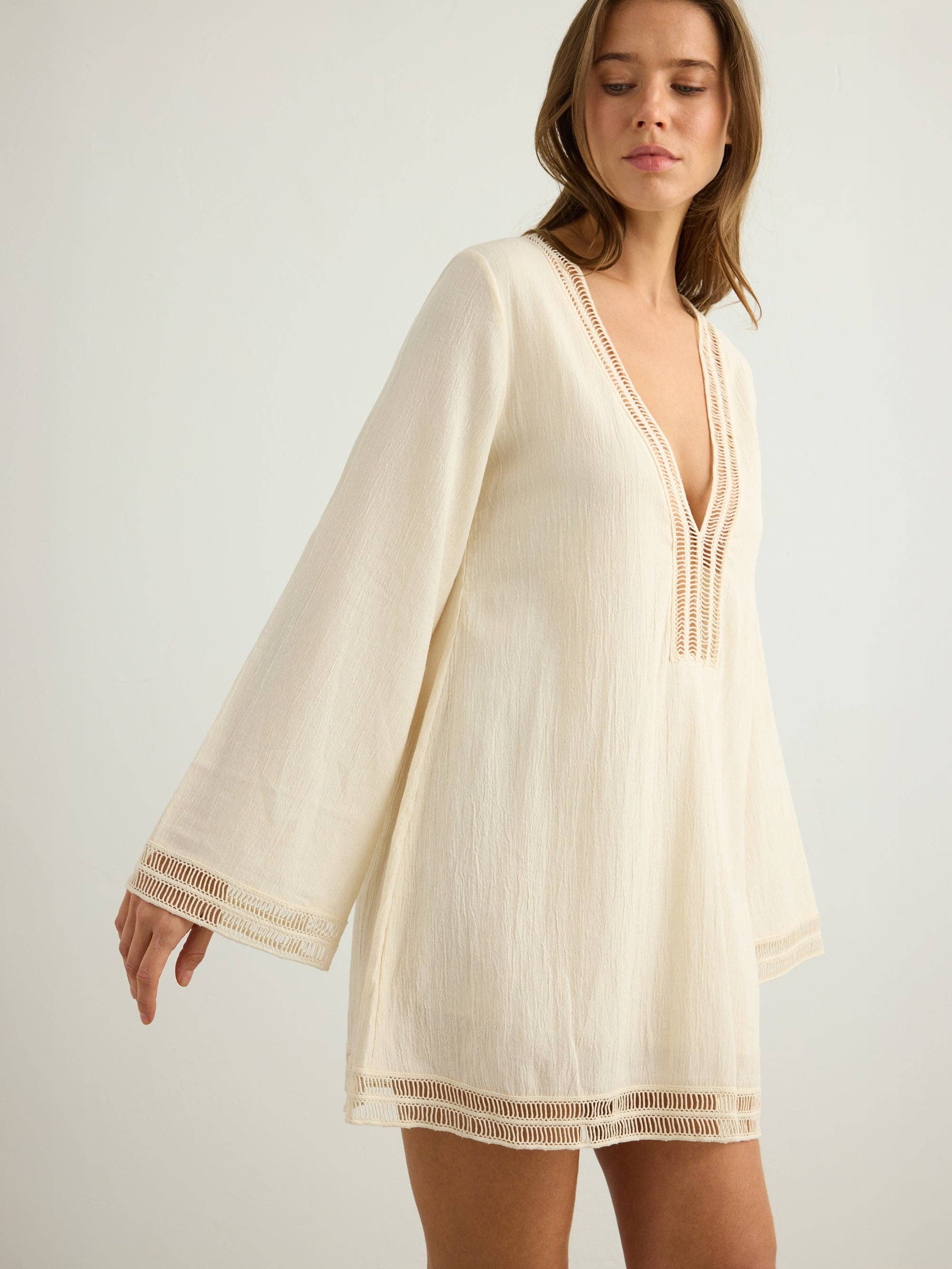 Positano Dress - Natural: Natural / M-L