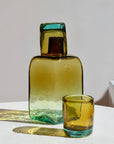 Bedside Carafe Set in Aqua/Amber
