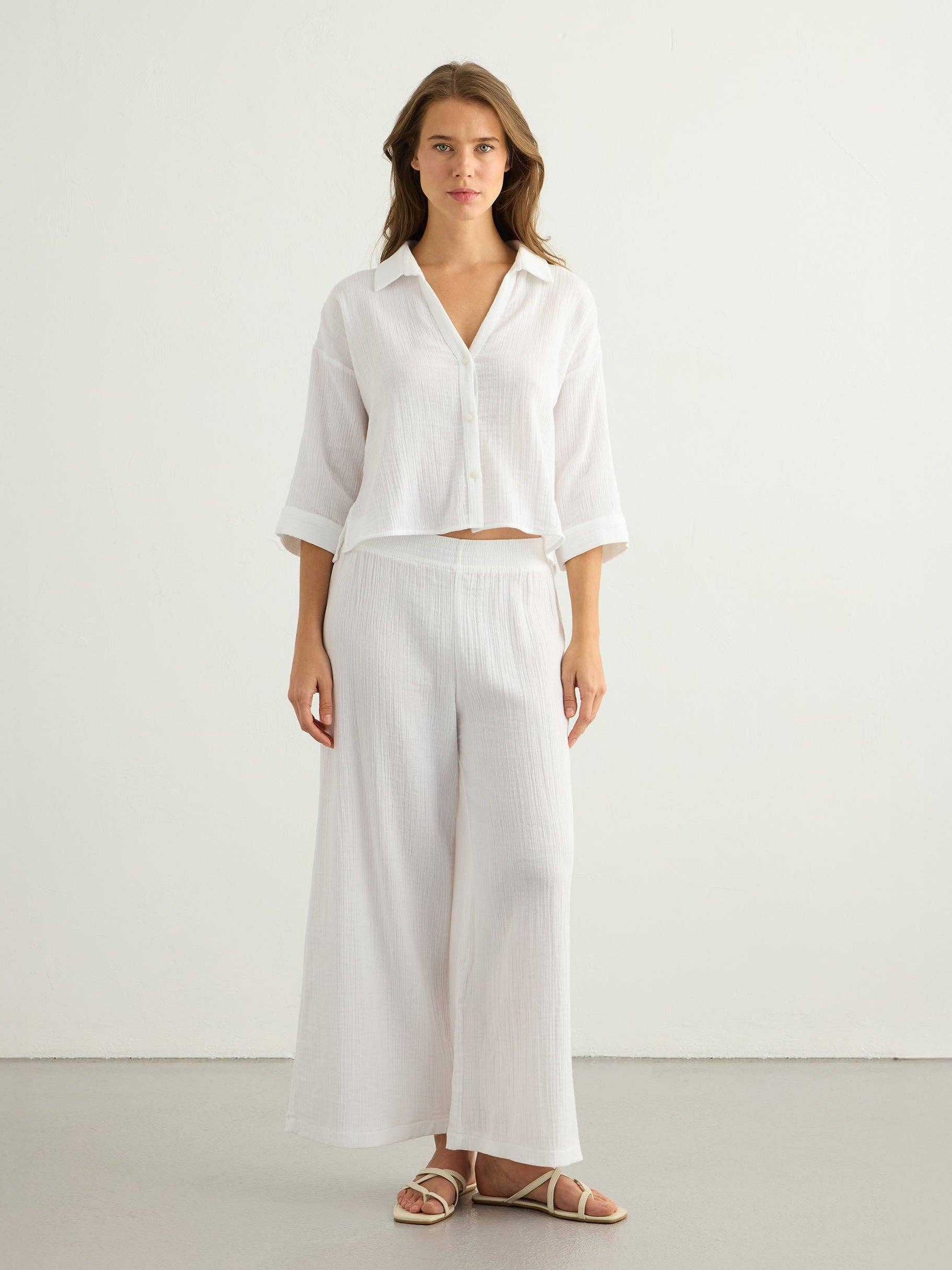 Aura Mini Shirt - White: White / S-M
