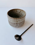 Carved  Salt Bowl and Spoon   