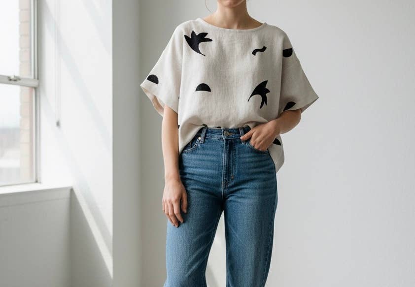 Fall oat linen top: L