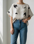 Fall oat linen top: L