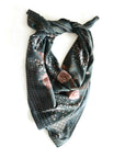 Boho Floral Scarf, Block Print Cotton Silk Wrap | Paro