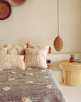 Allison Hand-loomed Organic Cotton Throw Pillow Cover in Cream