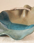 Large Driftwood Ruffle Bowl: Jade & Agate